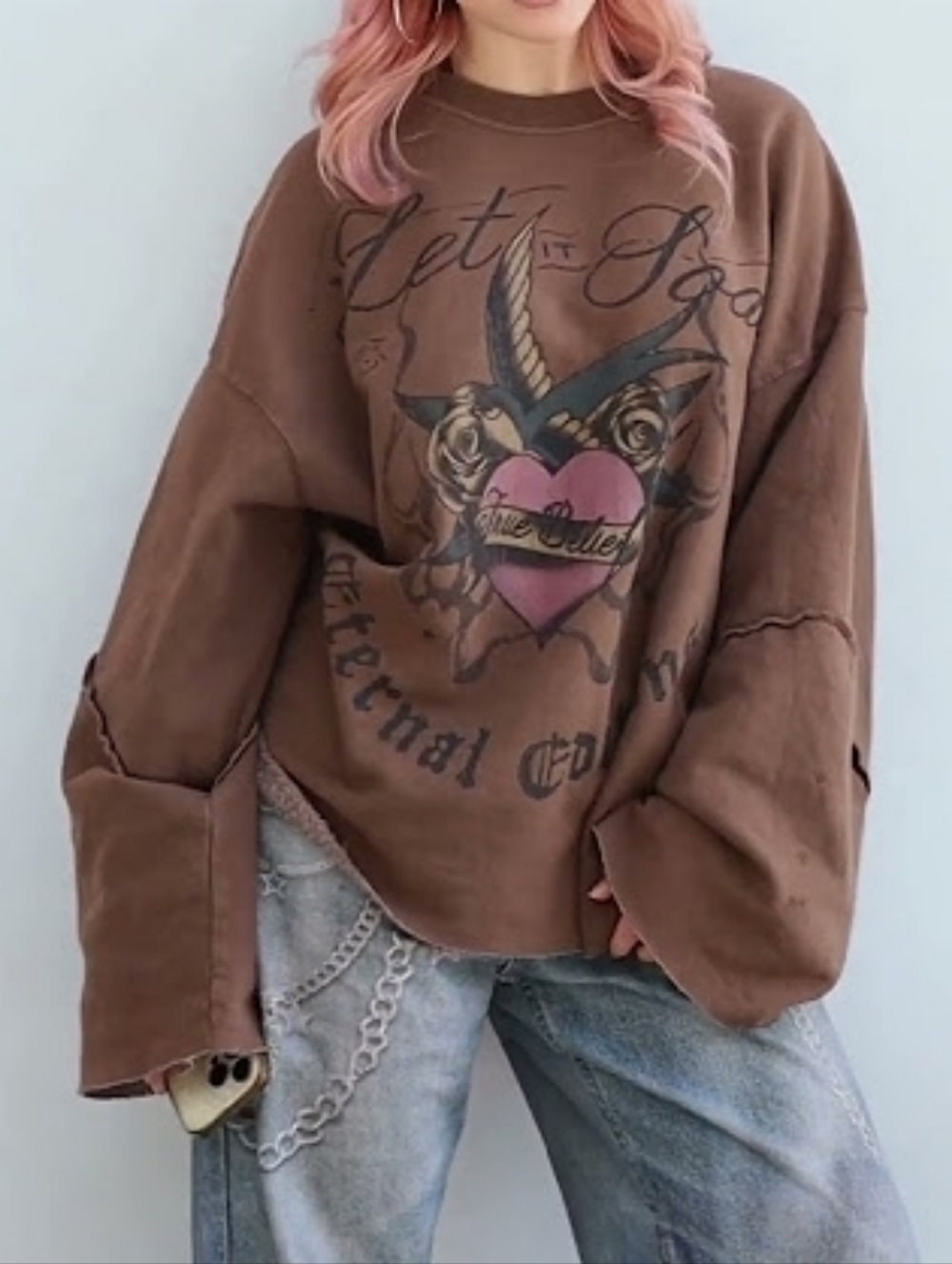 New Urban Outfitters Brown Tattoo Sweatshirt